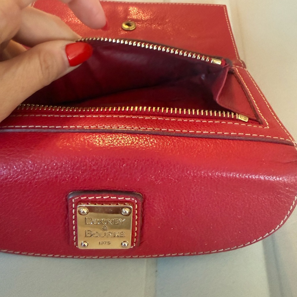 Dooney & Bourke Cherry Red Leather Wallet - Picture 6 of 7
